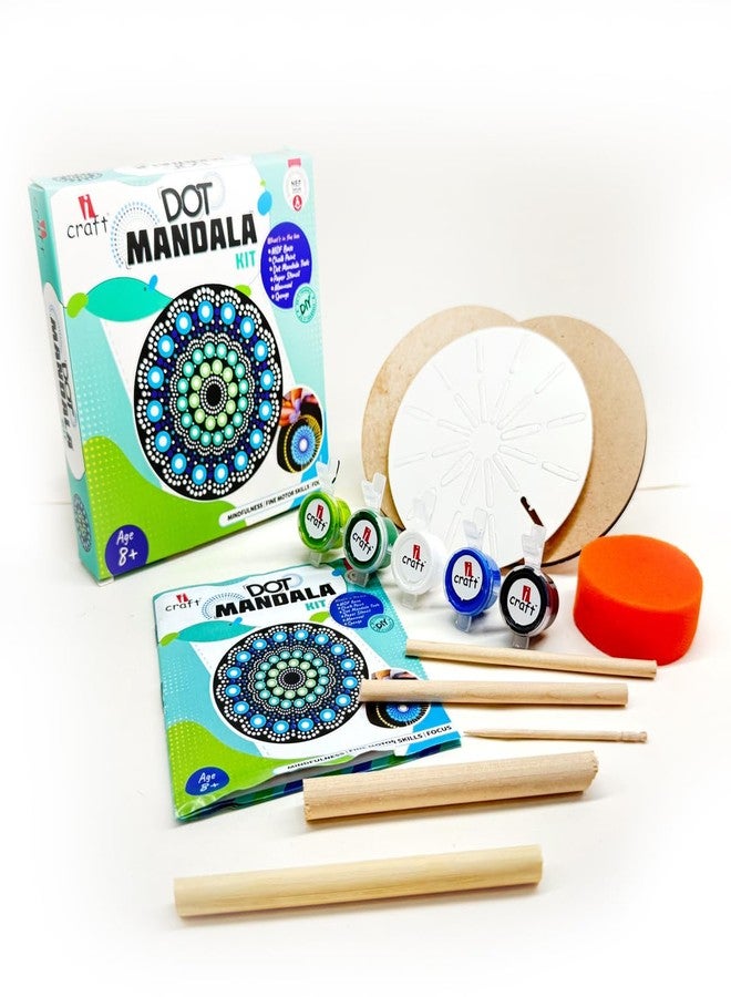 iCraft Dot Mandala Art Kit For Adults & Kids 8-12 - Mandala Art Kit With MDF Coasters, Chalk Paints, Stencil, Sponge & Tool - Perfect For Mindfulness, Creativity & Gift Giving,Multi - Image 1